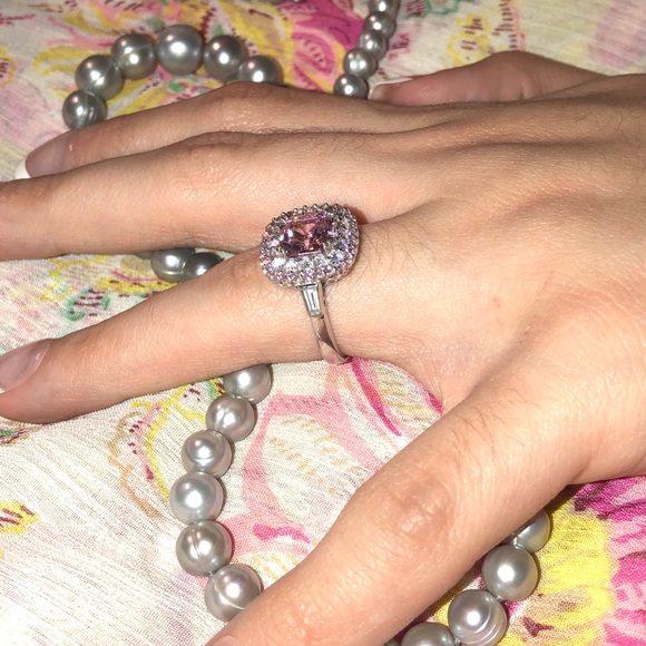 Diamonique pink and white ring - Picture 4 of 8